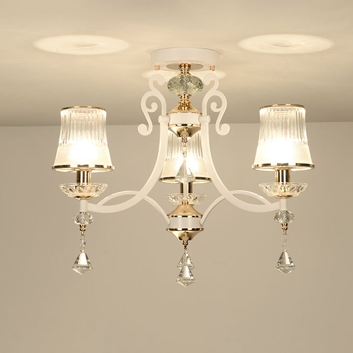 Wirbelnde bewaffnete Küchenanhänger Kronleuchter minimalistischer Kristall Regentrop 3 Lichter Schwarz/Weiß -Federung mit Schatten