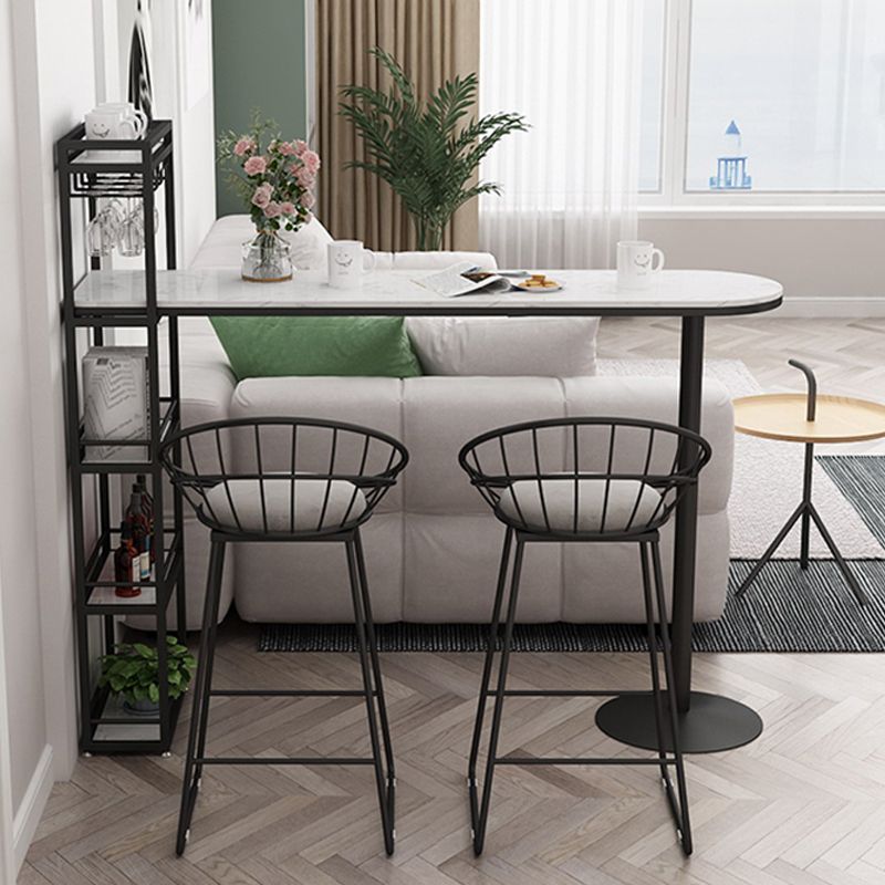 Modern Footrest Bar Stool Low Back Grey Bar & Counter Stool for Living Room
