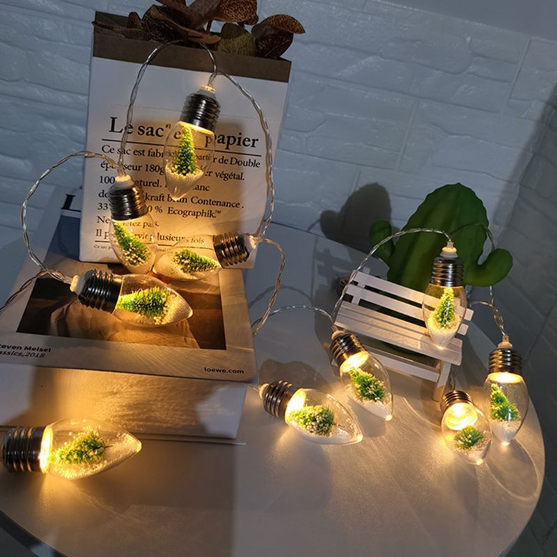 Mini Clear Glass String Lighting Nordic Battery Powered LED Festive Lighting for Bedroom