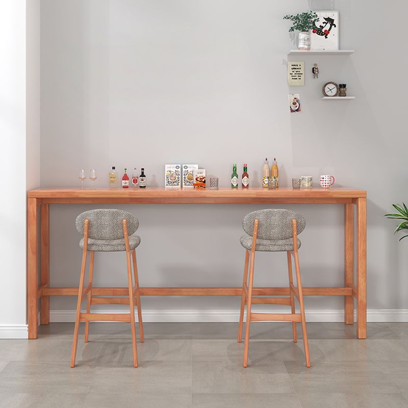 Modern Dining Room Rectangle Trestle Solid Wood Bar Dining Table