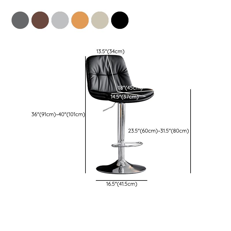 Swivel Adjustable Height Bar Stool Industrial Faux Leather Bristol with Footrest