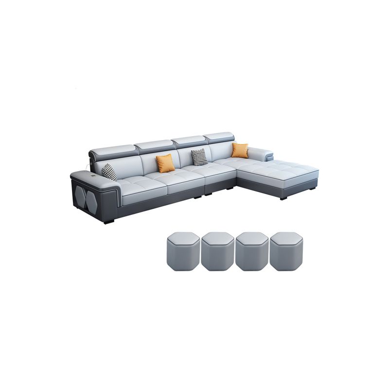 Contemporary L-shaped Sectional Right Facing Sofa with Reversible Chaise