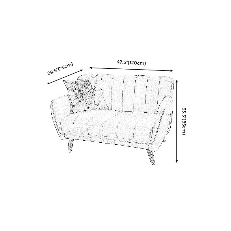 Modern Stain-Resistant Leather Sofa Square Arm Settee with Tight Back