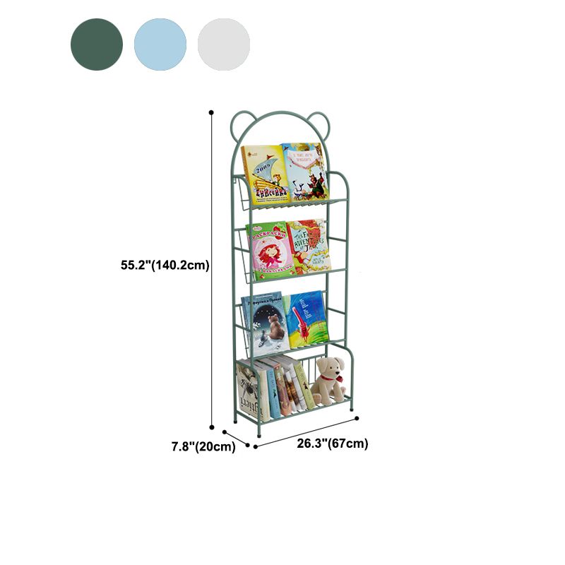 Contemporary Metal Shelf Bookcase 4 Shelf Open Back Bookshelf