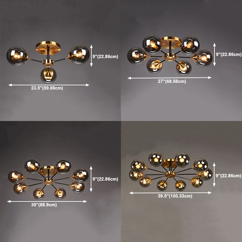 Eigentijdse bol spoeling licht armatuur glas spoelbevestiging plafondlicht in goud