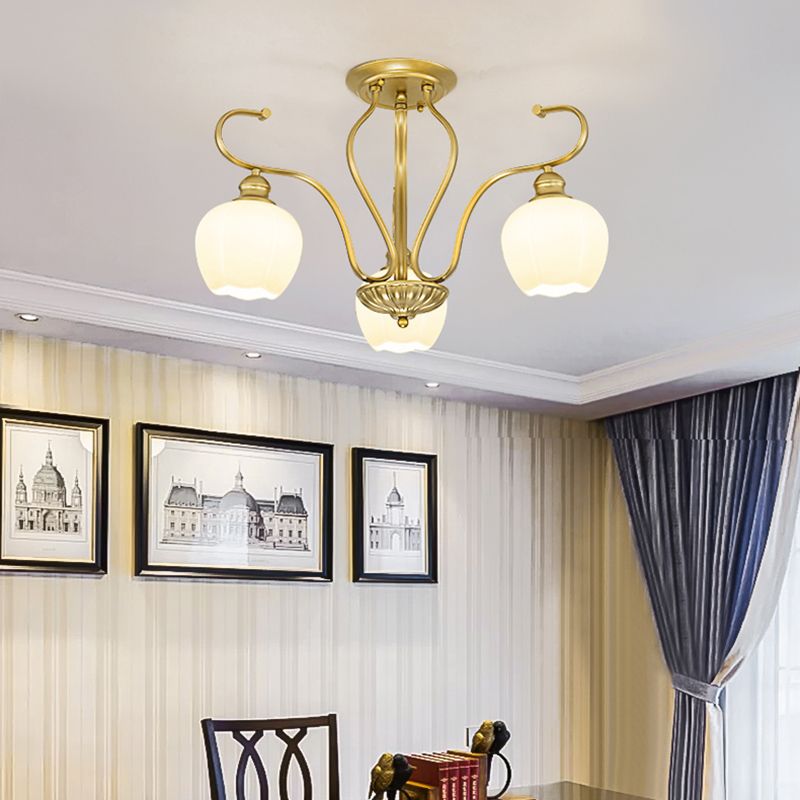 Decorative Sphere Flush Light Fixture Glass Flush Mount Lights for Living Room