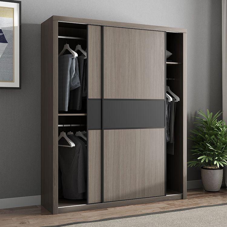 Engineered Wood Wardrobe Armoire With Shelves Modern Wardrobe Closet