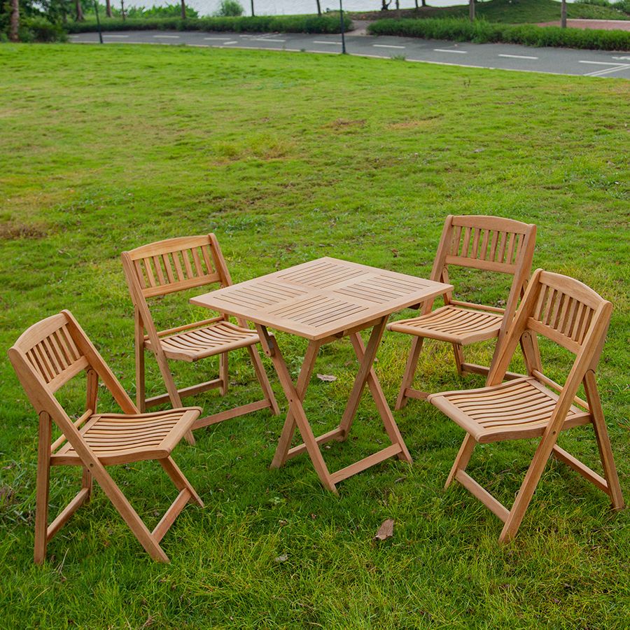 Contemporary Outdoor Foldable Patio Table Teak Solid Wood Coffee Table