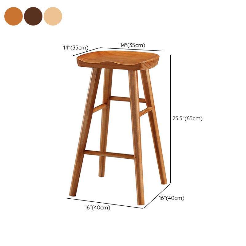Solid Wood Bar Stool Modern Backless Counter Stool for Bristol
