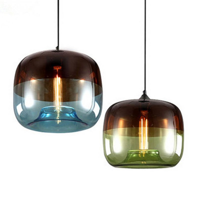 Glass Shaded Hanging Pendant Light Minimalist Style Pendant Light Kit for Restaurant