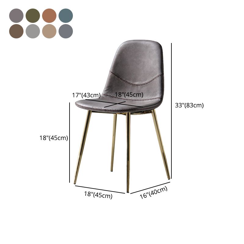 Chaise de salle à manger en métal de style Glam, chaises sans accoudoirs latérales pour cuisine