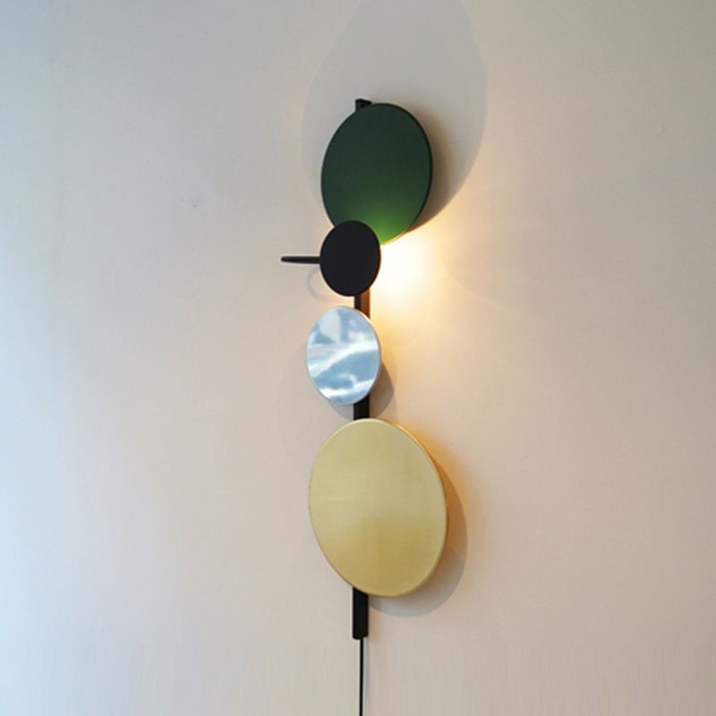 1 Light Round Disc Wall Light Fixtures Contemporary Sconce Light Fixtures