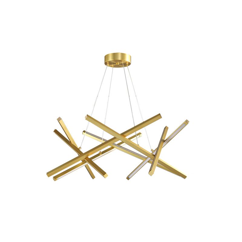 Lineaire kroonluchter verlichtingsarmaturen Moderne hanglampen met 8 lichte ophanging met witte acrylschaduw