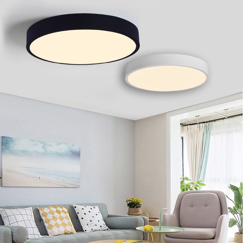 1-Light Round Shade Flush Mount Modern Simple Style Flush Mount Ceiling Light Fixtures
