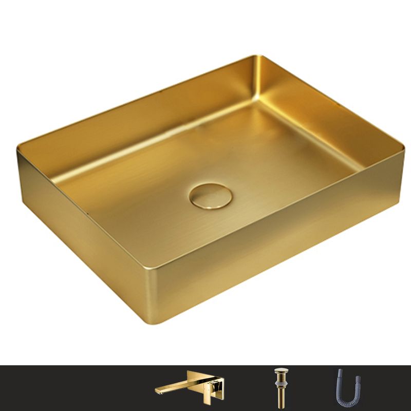 Metal Rectangular Bathroom Sink Modern Bathroom Sink with Faucet