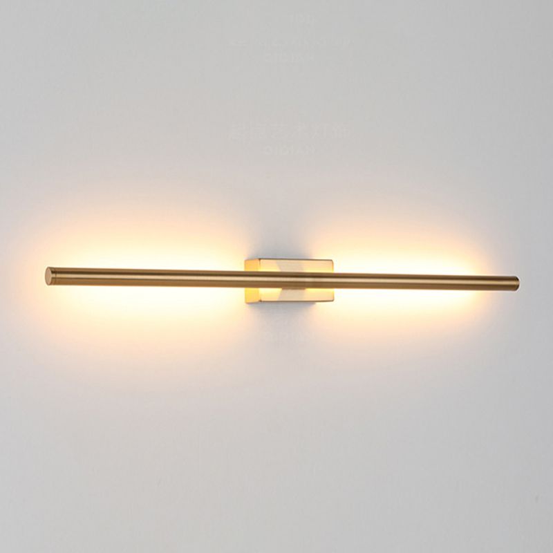 Contemporary Single Bathroom Vanity Light Black/Golden LED Metal Wall Light