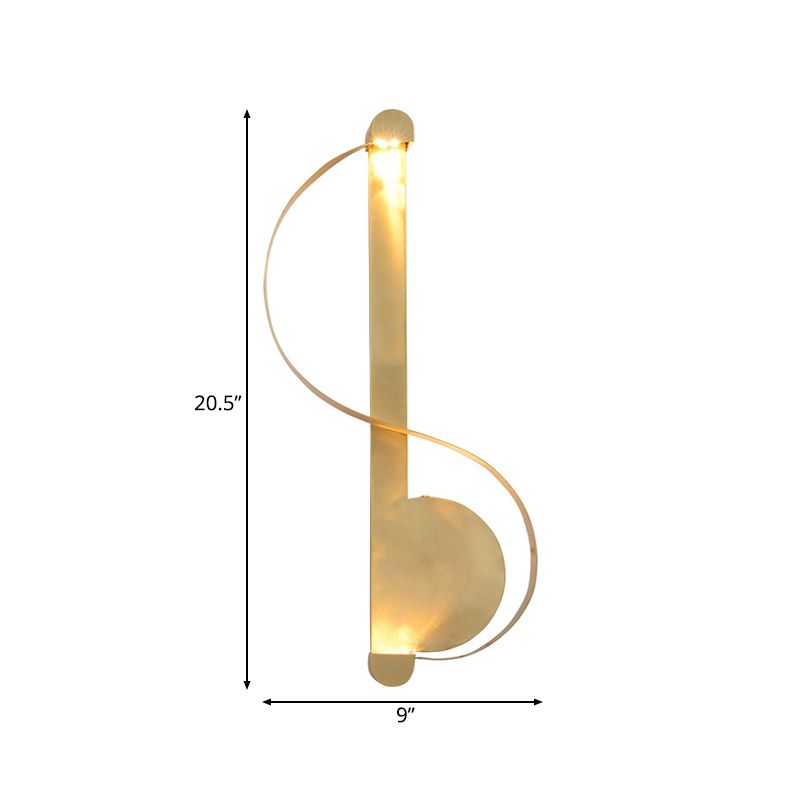 Colonial Curved Wall Mount Lighting Metal 1 Head Wall Mounted Lamp in Gold for Bedroom