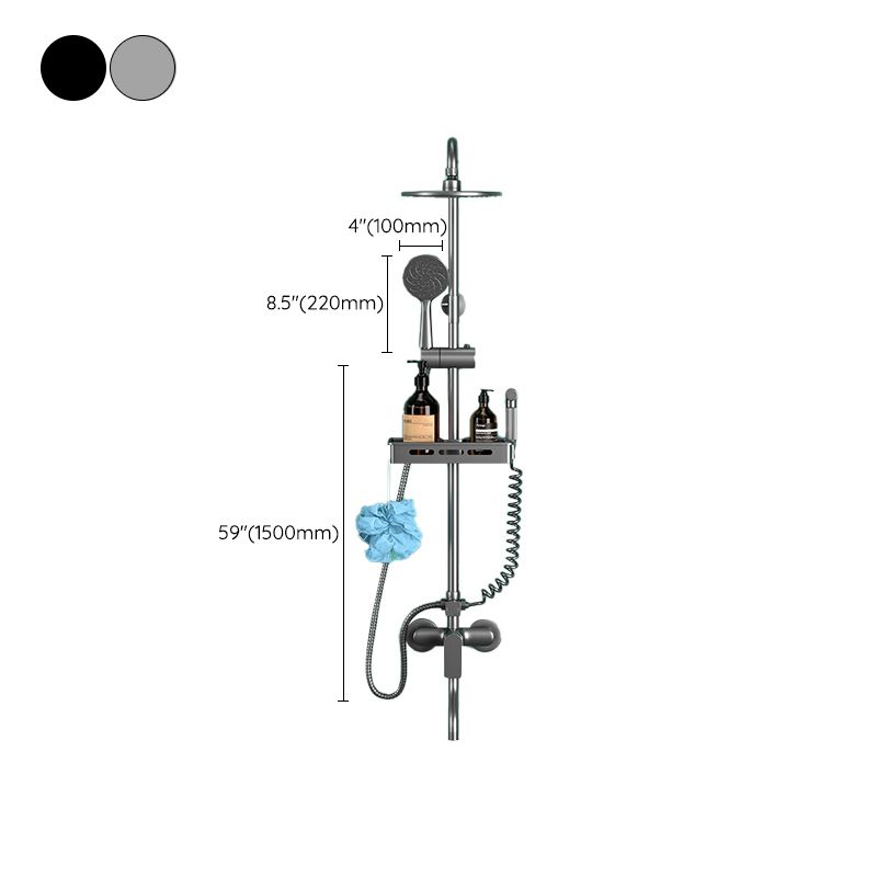 Modern Shower System Metal Adjustable Shower Head Wall Mounted Shower Head Combo