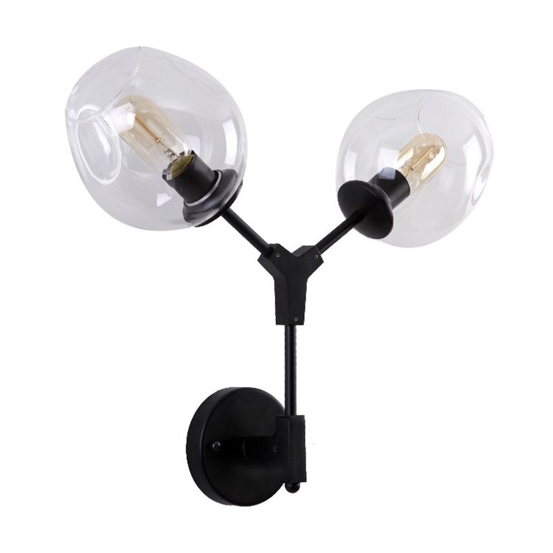 Fissature a parete geometriche a 2 luci lampada da parete in metallo moderno