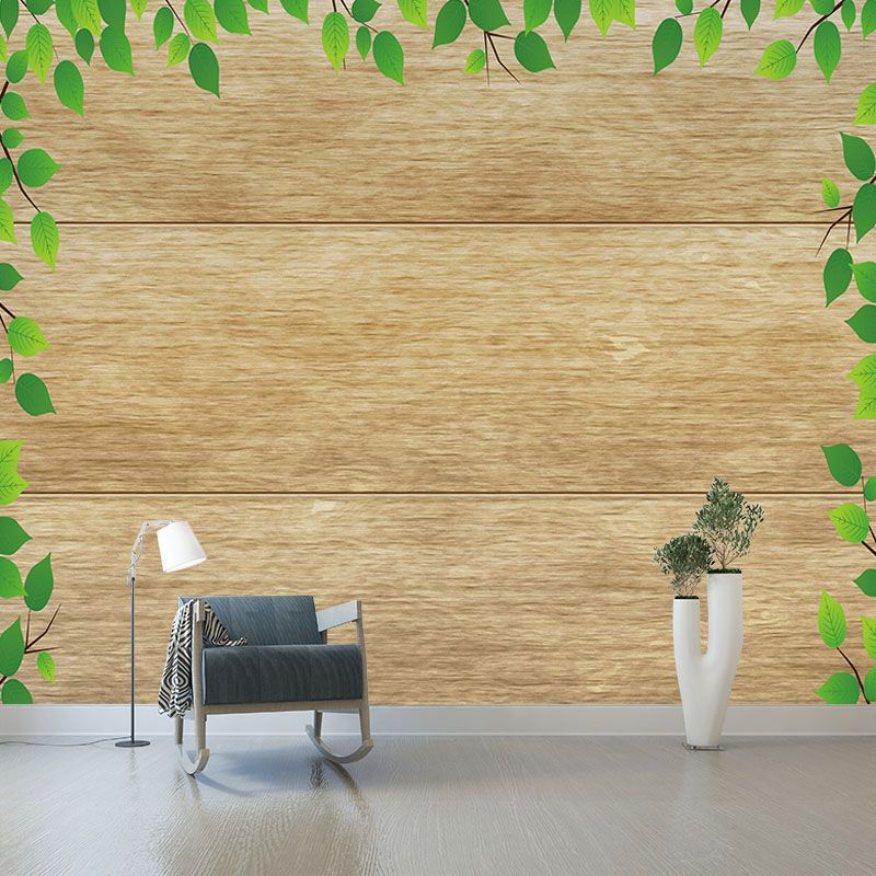 Environmental Wall Mural Wallpaper Wood Grain Sitting Room Wall Mural
