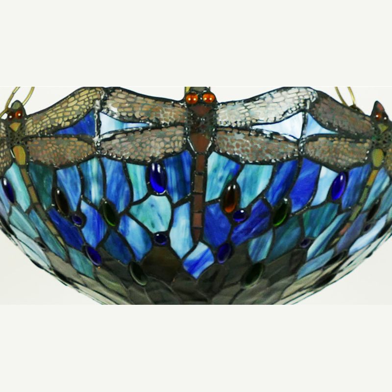 Kroonluchter verlichtingsarmatuur Tiffany-stijl koepelvormige gekleurd kunstglas hangende kroonluchter