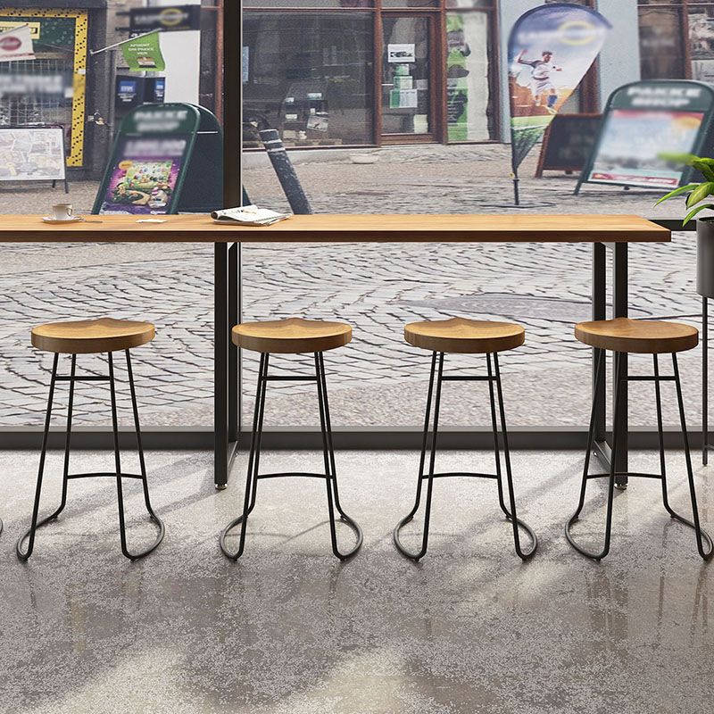 Modern Wood Pub Table with Rectangle Table Top Black Trestle Table with 42-inch Height