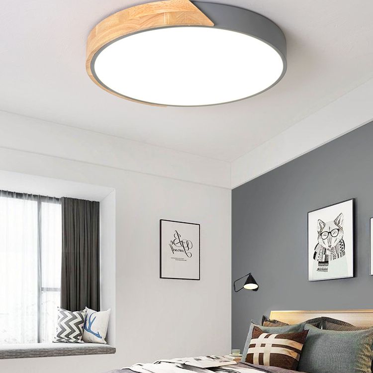 Plafonnier LED macaron encastré en forme de cercle, plafonnier Anti-poussière pour chambre à coucher