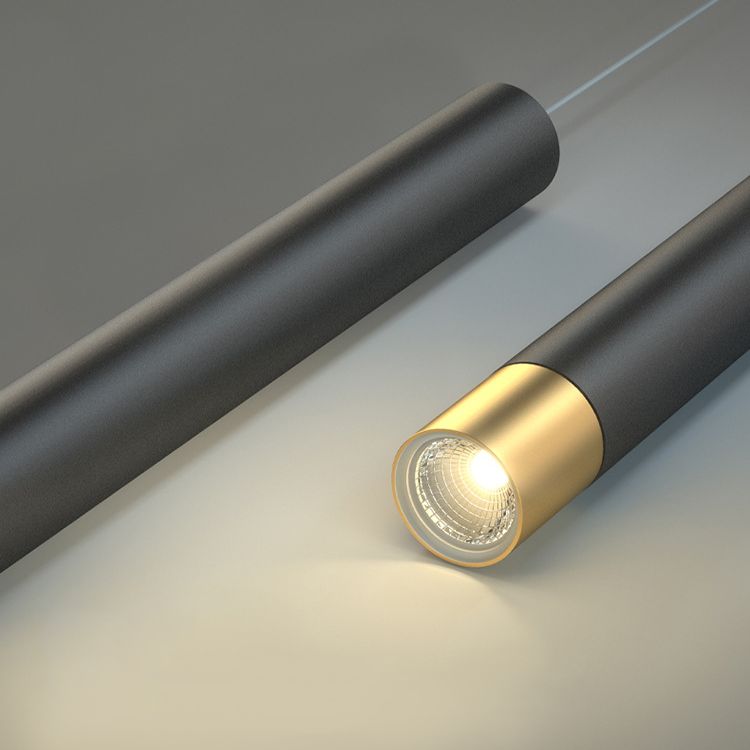 Modern Simplicity Linear LED Island Light Wrought Iron Pendant Light with Silicone Shade