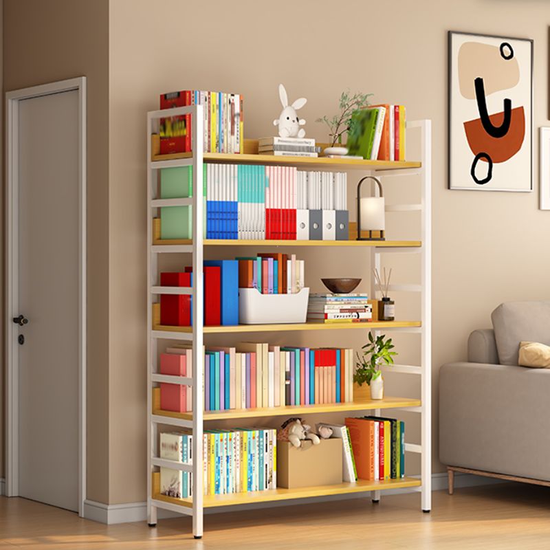 Open Back Natural Bookcase Standard Scandinavian Engineered Wood Bookshelf