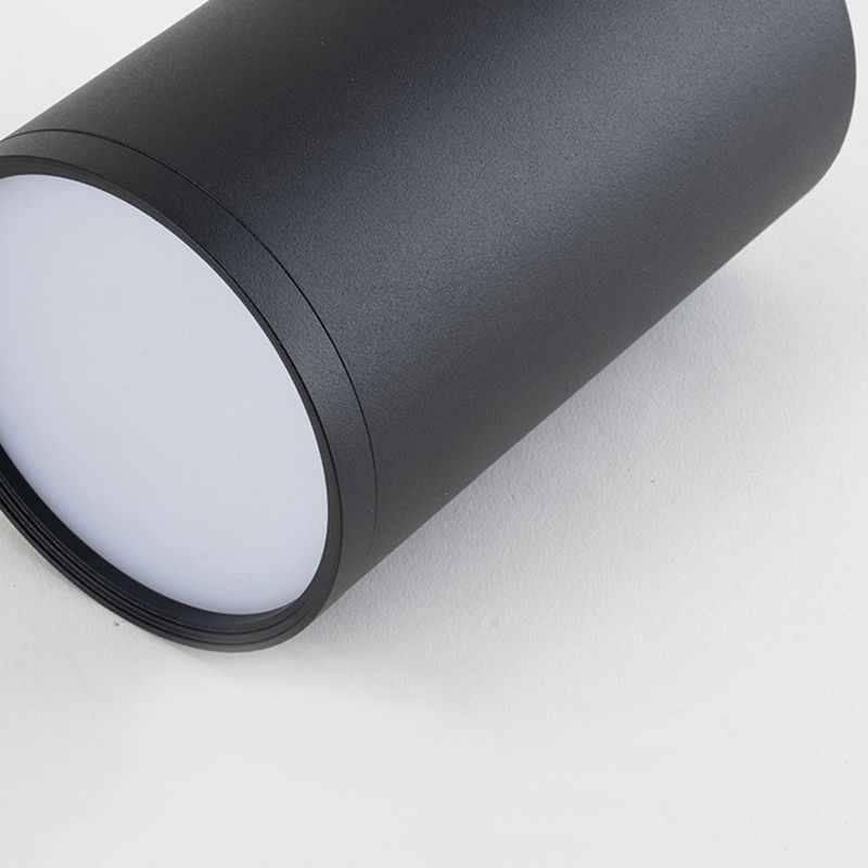 Modern Concise LED Flush Mount Aluminium Cylindrical Ceiling Light with Acrylic Shade