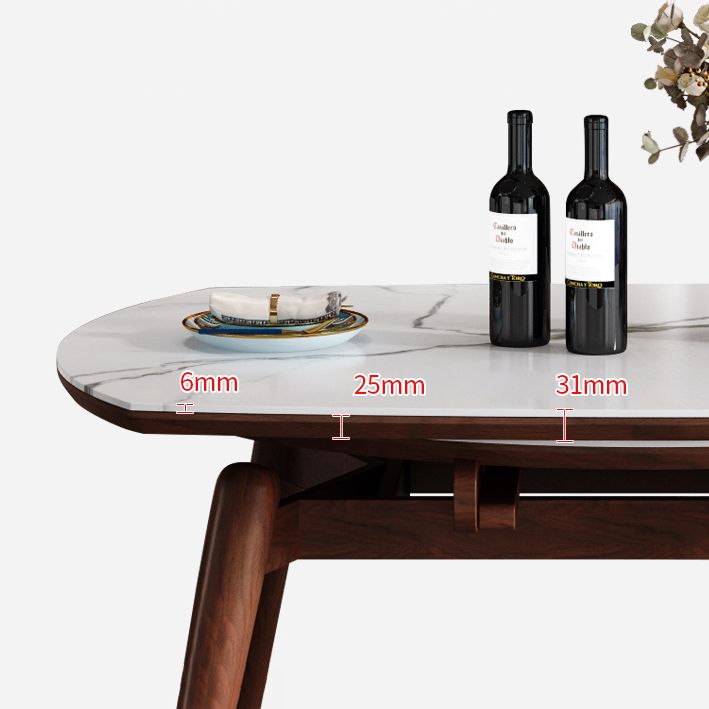 Table à manger ronde extensible table de pierre fritrée réglable moderne avec en bois 4 jambes