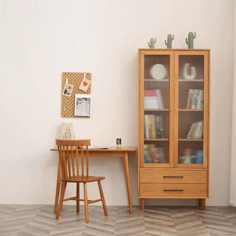 Mid-Century Modern Solid Wood Chest Rectangle Accent Cabinet with Drawer