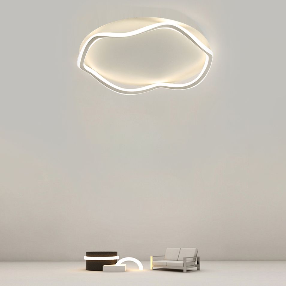 20" Long Simplicity Flush Ceiling Light Fixture Black/White Flush Mount Fixture