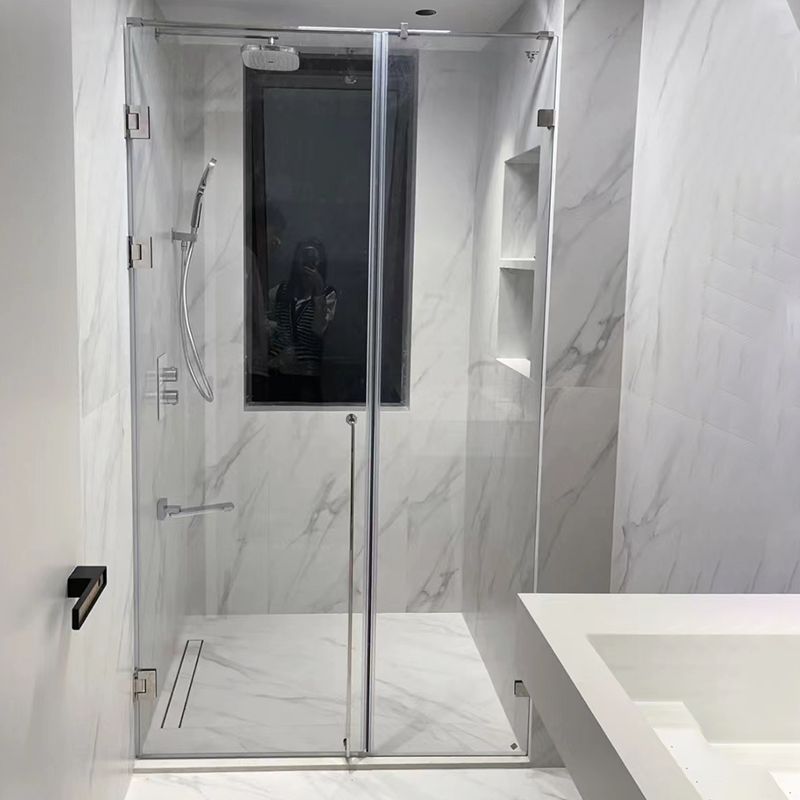 Tempered Hinged Shower Bath Door Transparent Frameless Shower Door