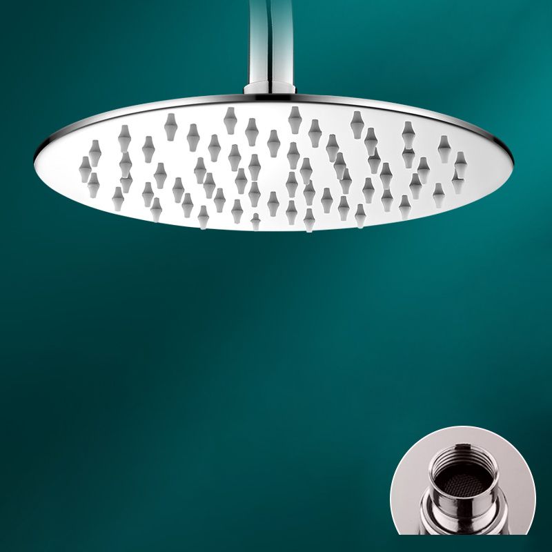 Black Round Fixed Shower Head Modern Style Wall-Mount Showerhead