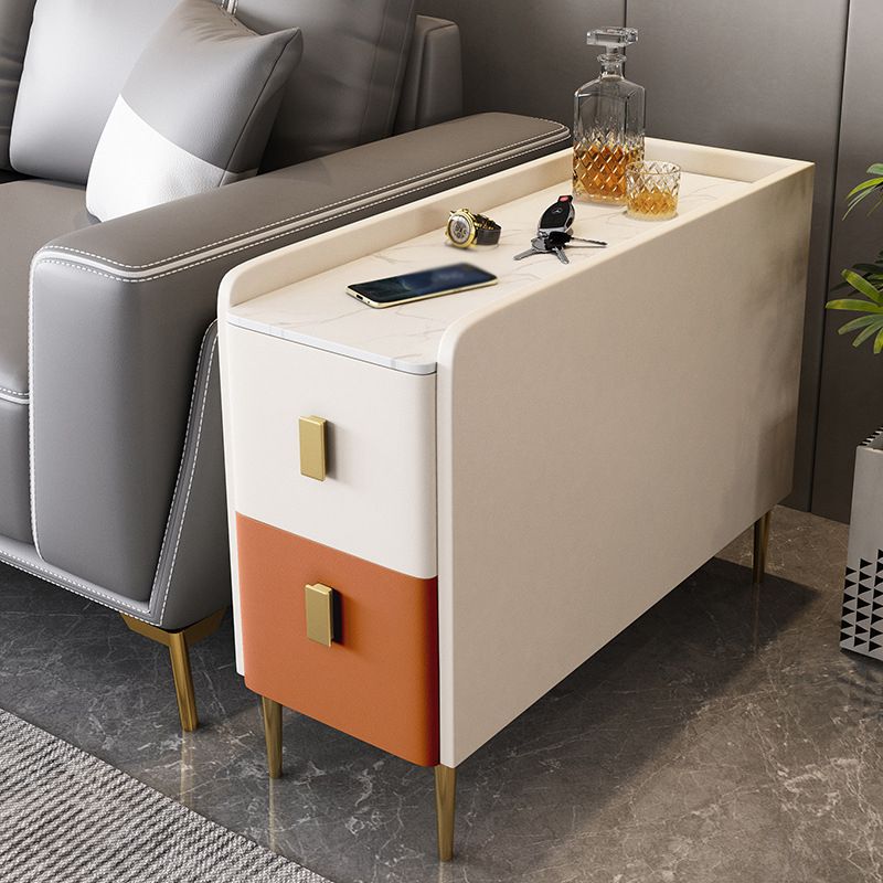 4 Legs Base Design Cocktail Table Slate Desktop Rectangular Coffee Table