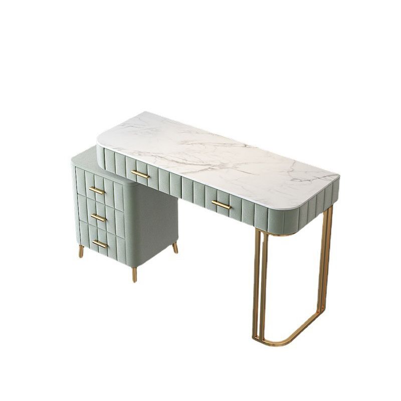 15.74" Wide Vanity Set with 5 Storage Drawers Marble Make-up Vanity