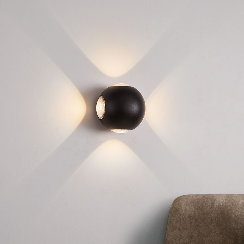 Ball Shade Metal Wall Sconce Modern Style Multi Lights Wall Mount Lighting