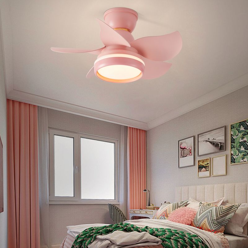 Metal Fan Shape Ceiling Fan Kid Style Single-Light Ceiling Fans Fixtures