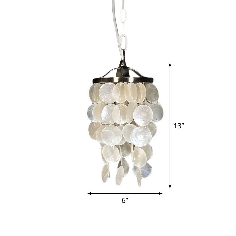 Luz de colgante de campanilla de viento Capilla nórdica 1 Luz de techo colgante blanco ligero para sala de estar