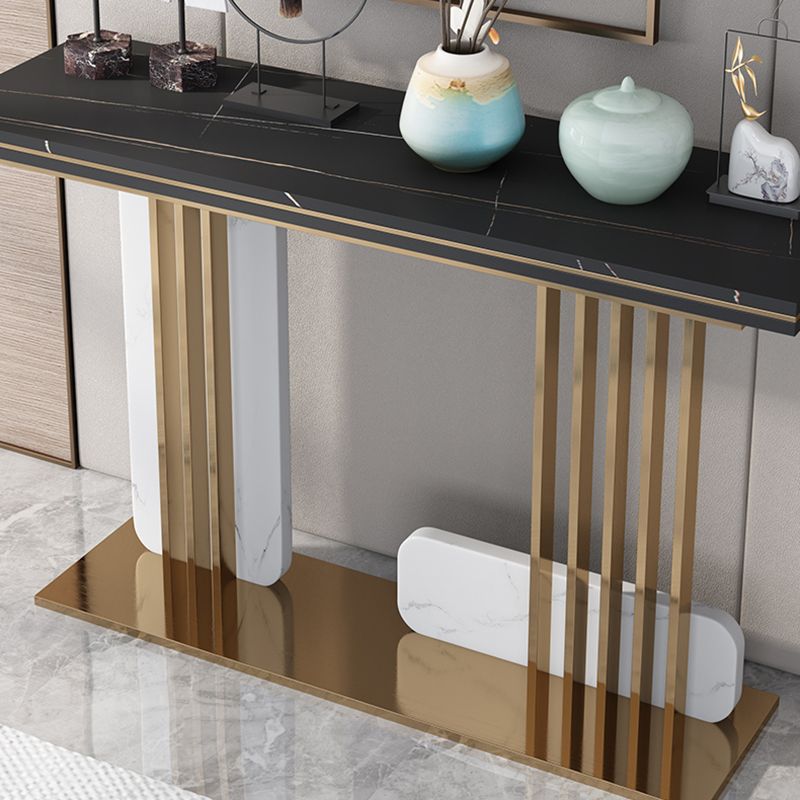 Glam Marble Rectangle Console Table 1-shelf 31.5" Tall Accent Table