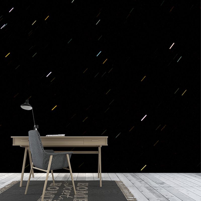 Photo Printed Meteor Shower Mural Full-Size Wall Covering for Living Room, Made to Measure