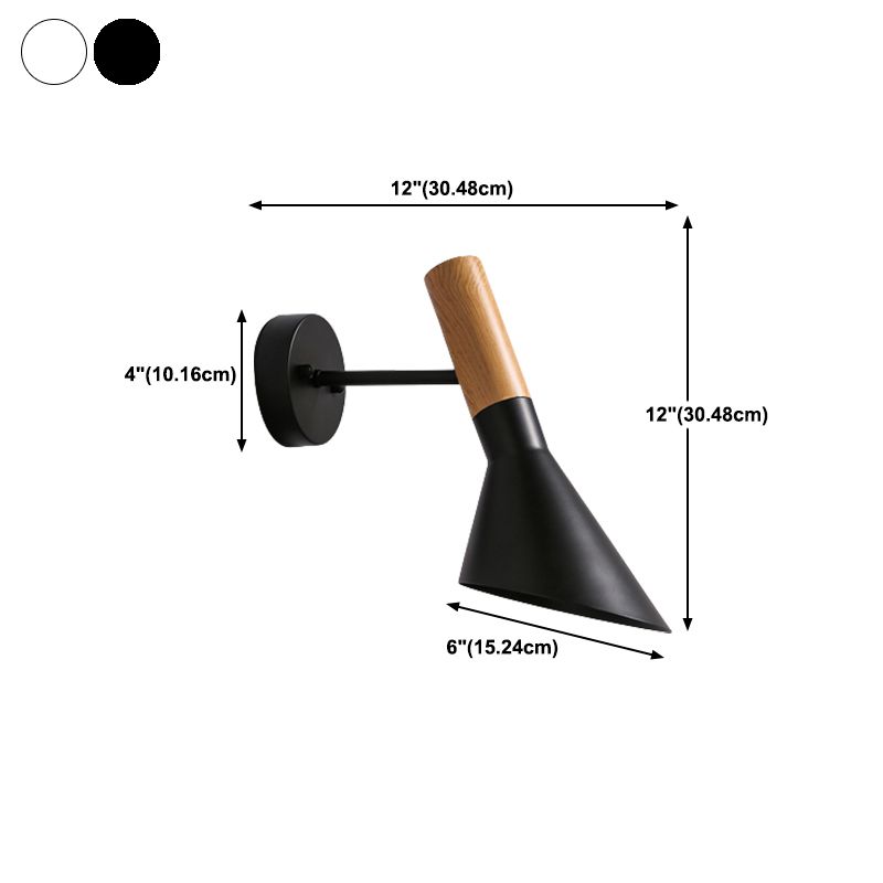 Industrial Style Hourglass Shape Wall Lamp Metal 1 Sconce Light in White/Black