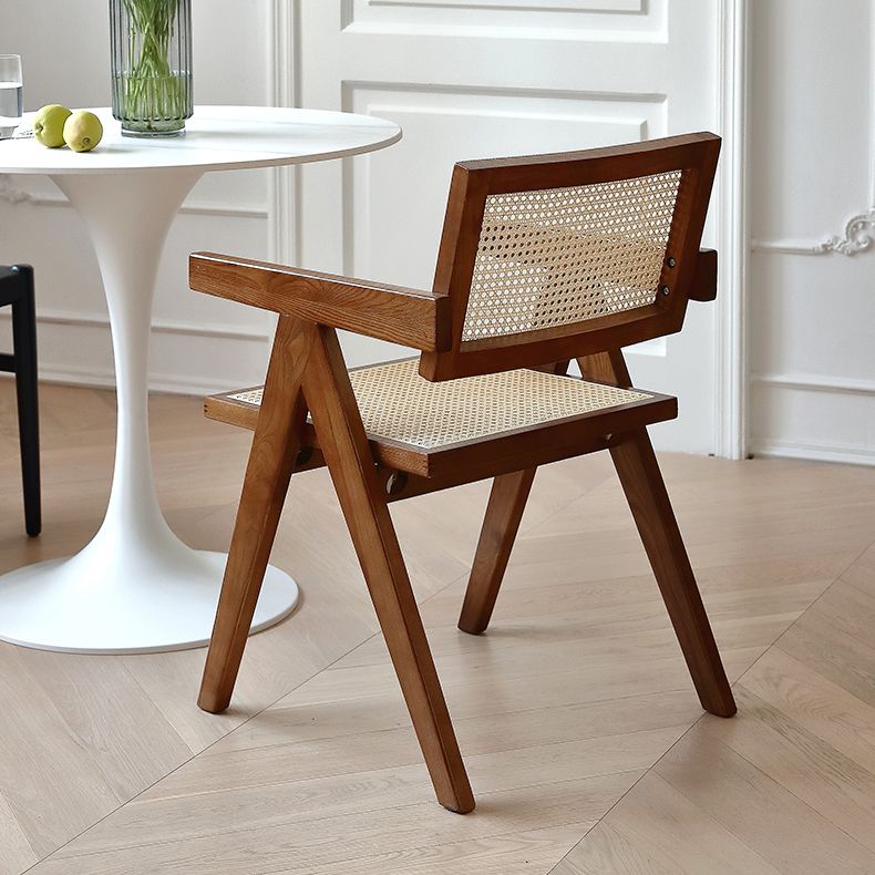 Traditional Style Chairs Dining Kitchen Arm Chairs with Wooden Legs