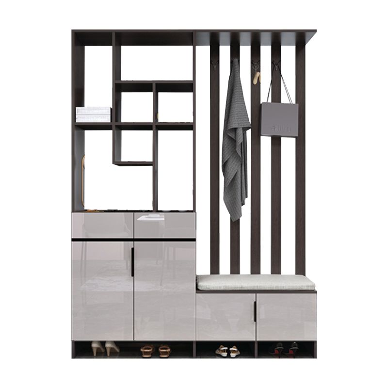 Modern Wooden 13.77" Wide Accent Cabinet with Drawers and Shelves