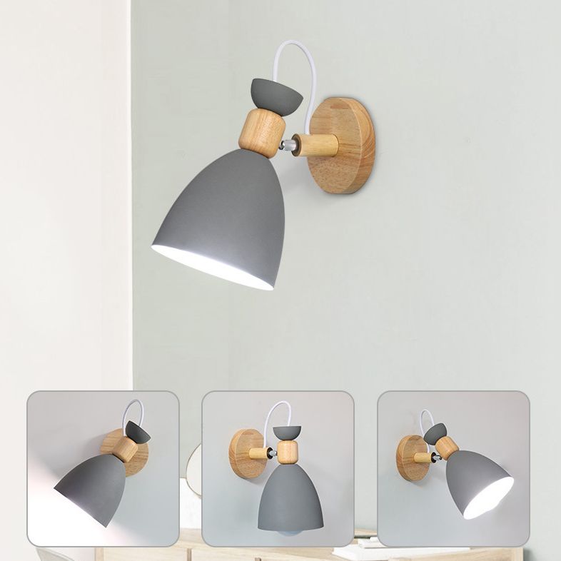 Nordic Minimalist Style Armed Wall Light Sconce Metal 1 Light Sconces
