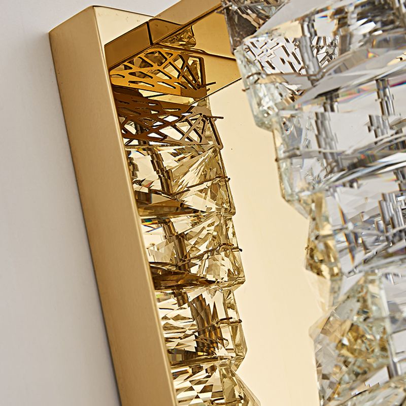 Luz de pared cuadriculada de pared de pared de cristal contemporánea para sala de estar para sala de estar