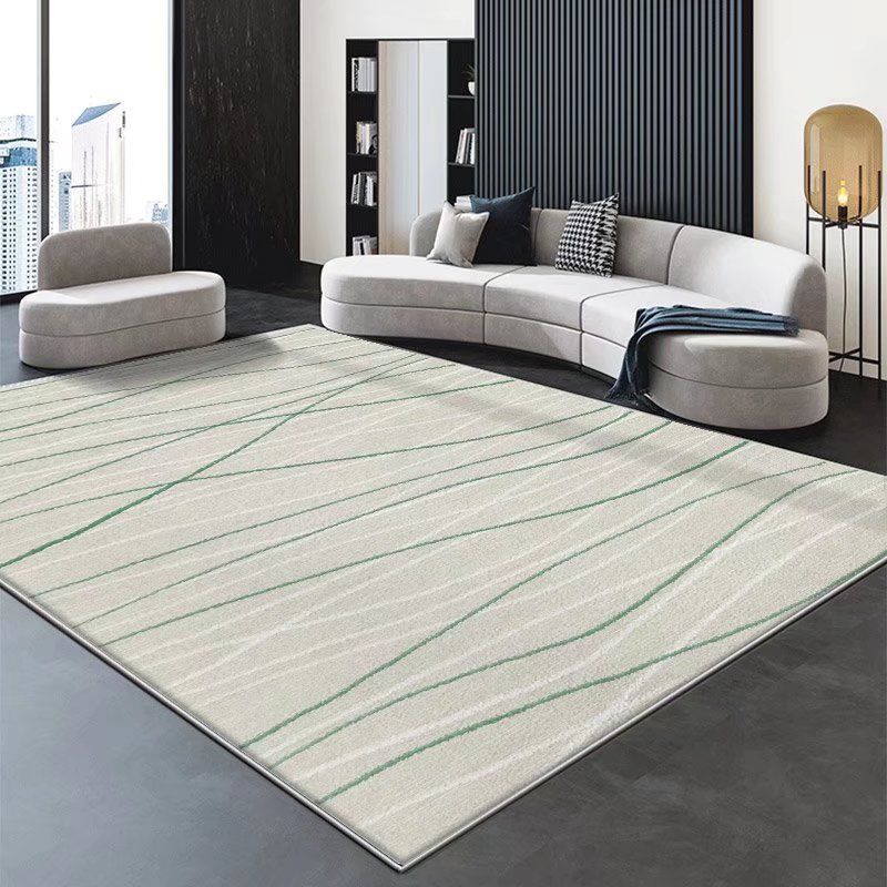Gray Gorgeous Rug Polyester Line Rug Stain Resistant Indoor Rug for Sitting Room