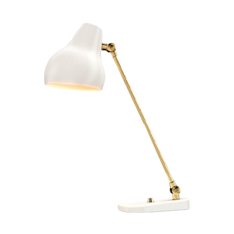 Modern Urn Table Lighting Metal LED Bedside Rotatable Reading Book Lamp in White and Gold