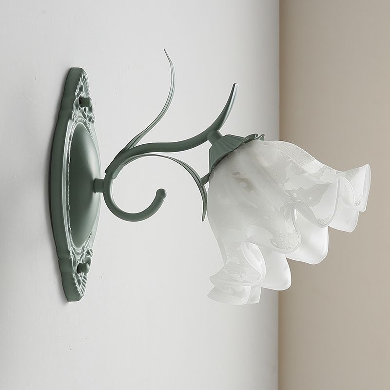 Modern Glass Shade Wall Lamp 1-Light Wall Sconce Lighting for Bedroom